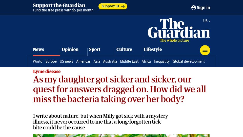 Screenshot of theguardian.com: How did we all miss the bacteria taking over her body?