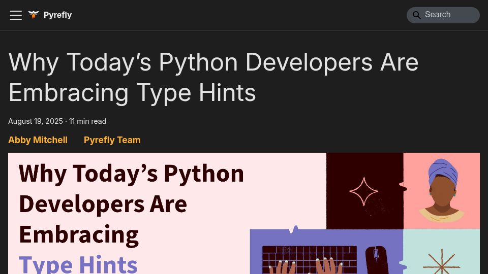 Screenshot of pyrefly.org: Python developers are embracing type hints