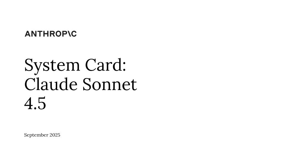 Screenshot of assets.anthropic.com: Claude Sonnet 4.5 System Card [pdf]