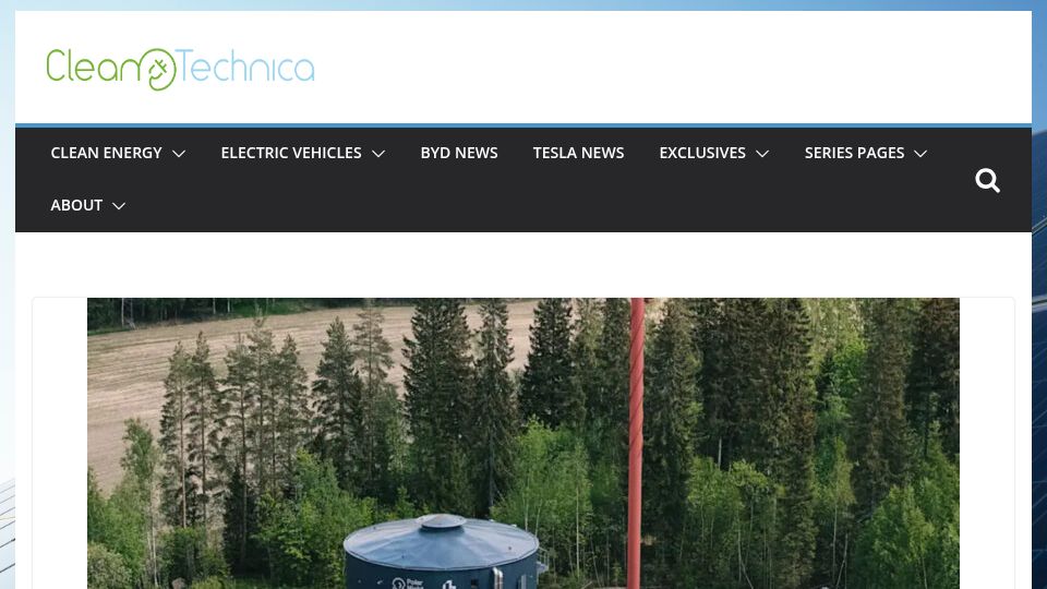 Screenshot of cleantechnica.com: Finnish City Inaugurates 1 MW/100 MWh Sand Battery