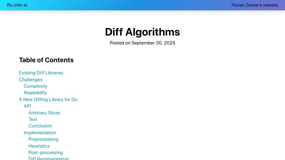 Screenshot of flo.znkr.io: Diff Algorithms