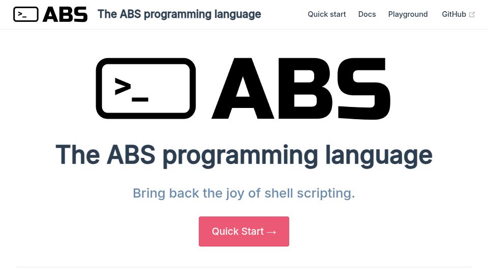 Screenshot of abs-lang.org: The ABS programming language