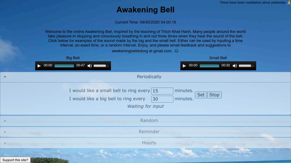 Screenshot of awakeningbell.org: Awakening Bell
