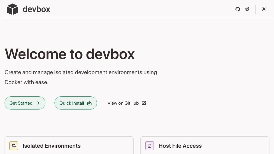 Screenshot of devbox.ar0.eu: Show HN: Devbox – Containers for better dev environments