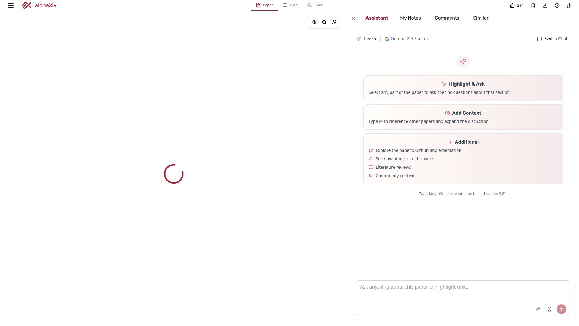 Screenshot of alphaxiv.org: The Theoretical Limitations of Embedding-Based Retrieval