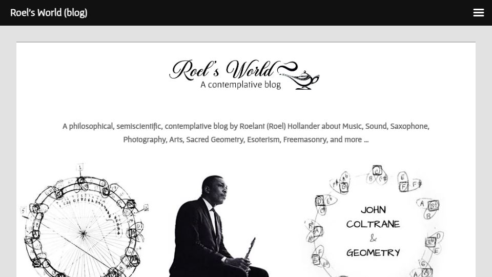 Screenshot of roelsworld.eu: John Coltrane's Tone Circle