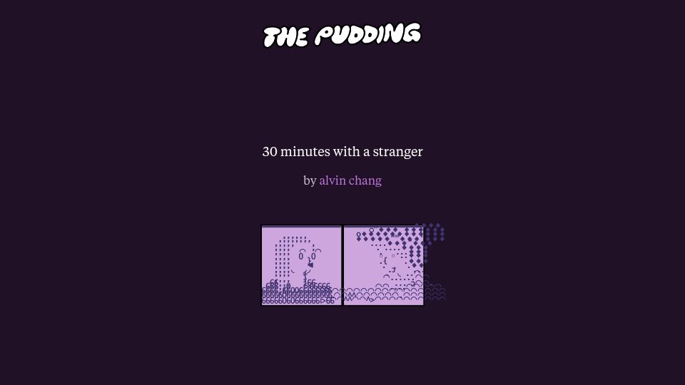 Screenshot of pudding.cool: 30 minutes with a stranger