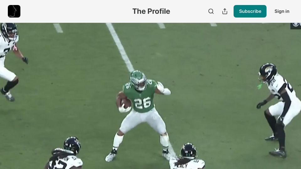 Screenshot of readtheprofile.com: Saquon Barkley is playing for equity