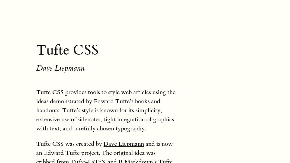 Screenshot of edwardtufte.github.io: Tufte CSS