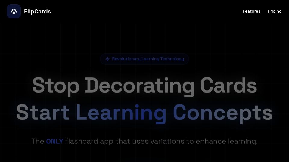 Screenshot of flipcardsapp.vercel.app: Show HN: I built FlipCards – a flashcard app with variations to improve learning