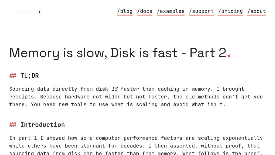 Screenshot of bitflux.ai: io_uring is faster than mmap