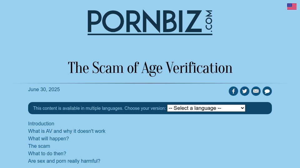 Screenshot of pornbiz.com: Age verification doesn’t work