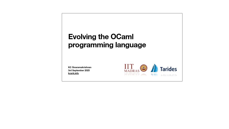 Screenshot of kcsrk.info: Evolving the OCaml Programming Language (2025) [pdf]