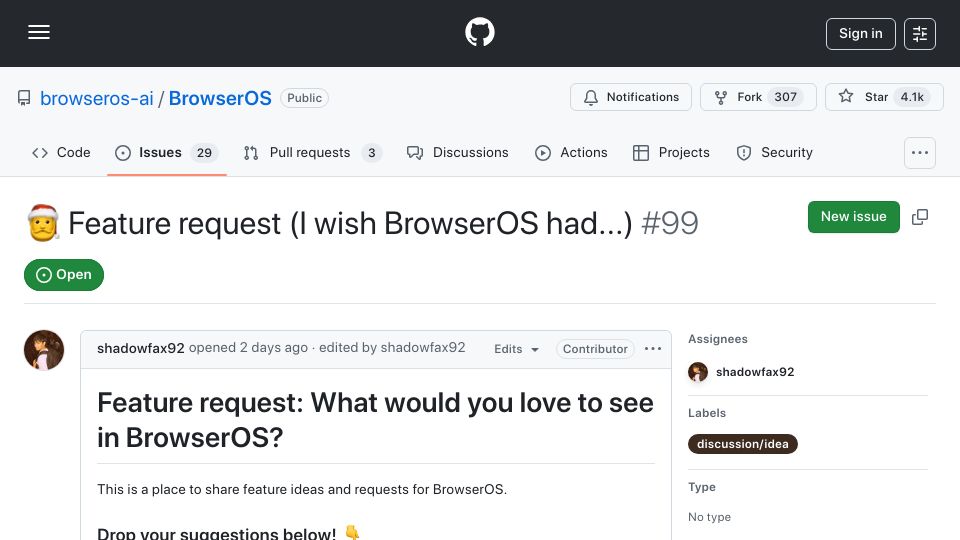 Screenshot of github.com: Ask HN: What Arc/Dia features should we prioritize?