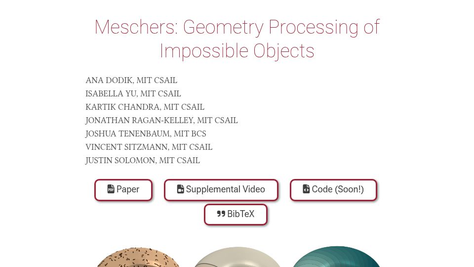 Screenshot of anadodik.github.io: Meschers: Geometry Processing of Impossible Objects