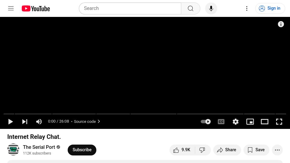 Screenshot of youtube.com: Our love letter to Internet Relay Chat [video]