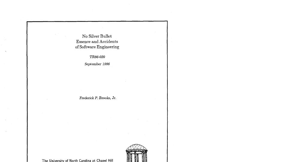 Screenshot of cs.unc.edu: No Silver Bullet: Essence and Accidents of Software Engineering (1986) [pdf]