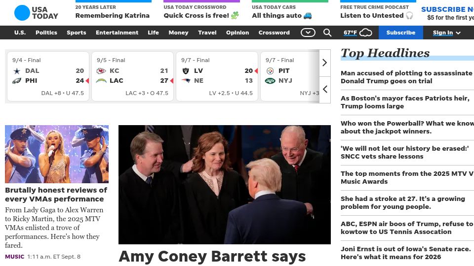 Screenshot of usatoday.com: No more data centers: Ohio township pushes back against influx of Amazon, others