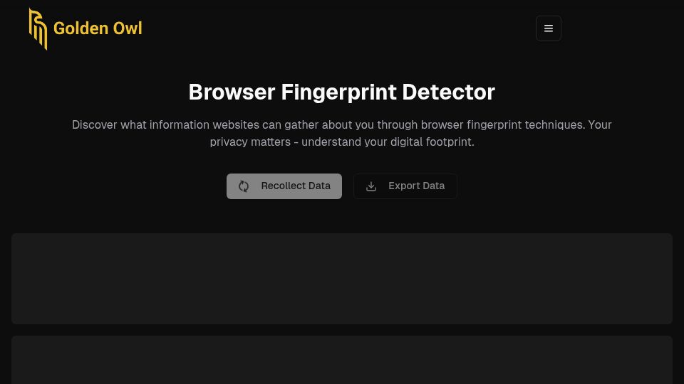 Screenshot of fingerprint.goldenowl.ai: Browser Fingerprint Detector