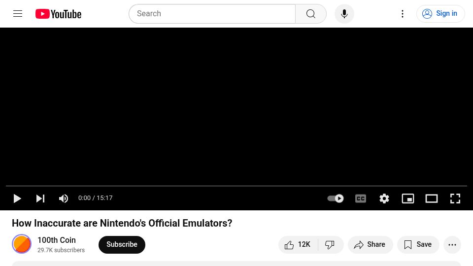 Screenshot of youtube.com: How inaccurate are Nintendo's official emulators? [video]
