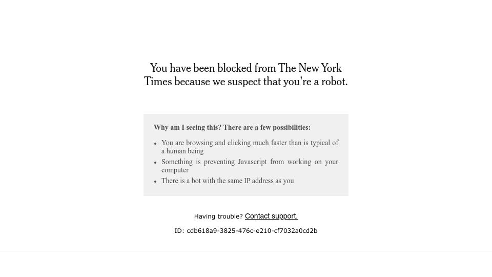 Screenshot of nytimes.com: Only 5 Sears stores remain in the U.S.