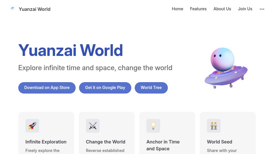 Screenshot of yuanzai.world: Show HN: Yuanzai World – LLM RPGs with branching world-lines