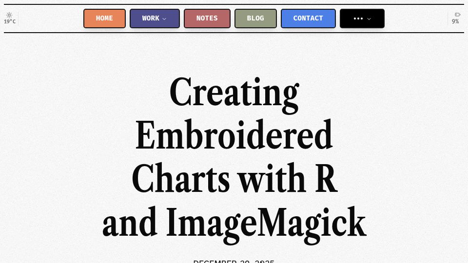 Screenshot of aman.bh: Creating Embroidered Charts with R and ImageMagick