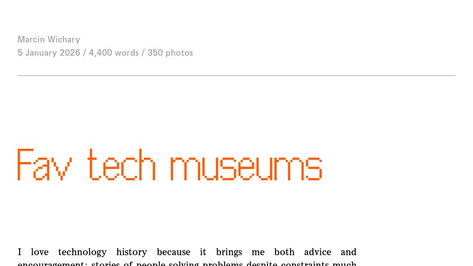 Screenshot of aresluna.org: Favorite Tech Museums