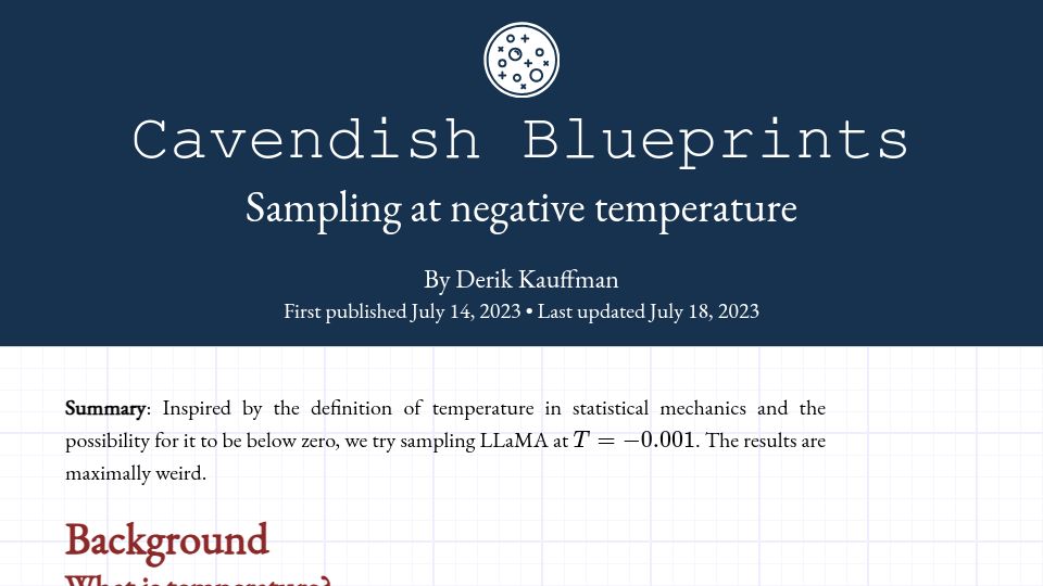 Screenshot of cavendishlabs.org: Sampling at negative temperature