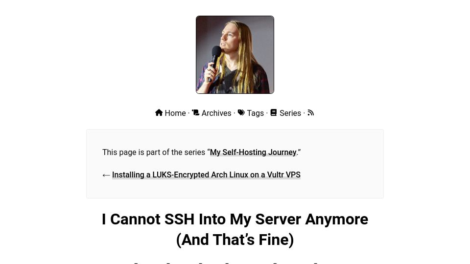 Screenshot of soap.coffee: I Cannot SSH into My Server Anymore (and That's Fine)