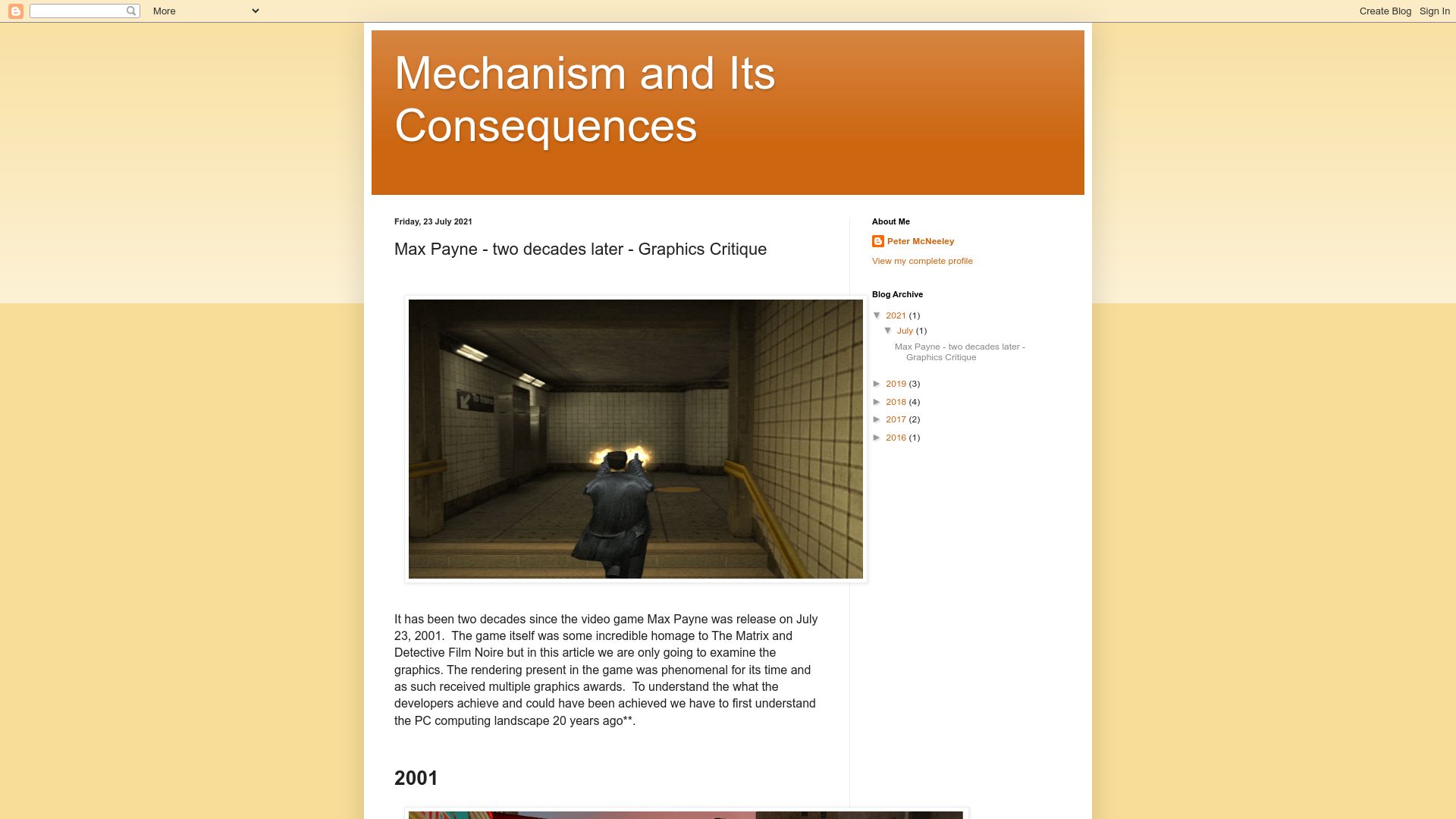 Screenshot of darkcephas.blogspot.com: Max Payne – two decades later – Graphics Critique (2021)