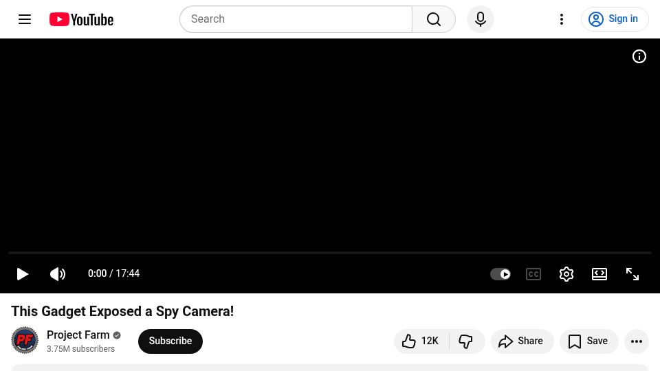 Screenshot of youtube.com: Gadget Exposed a Spy Camera [video]