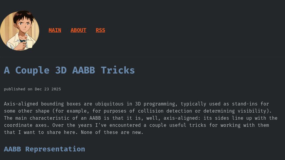 Screenshot of gpfault.net: A Couple 3D AABB Tricks