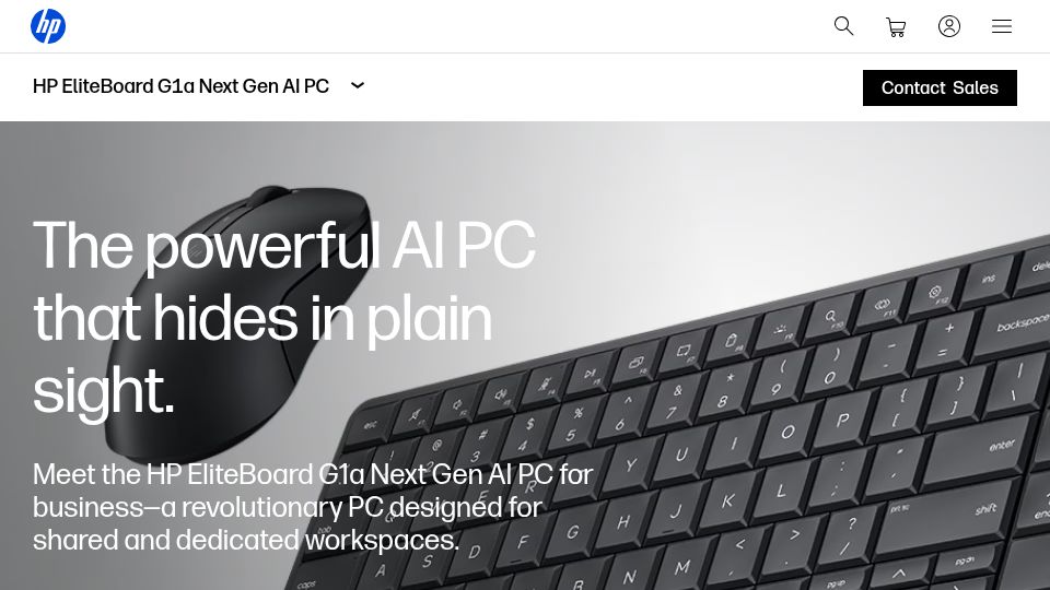 Screenshot of hp.com: HP Reveals Keyboard Computer with Ryzen AI Chip