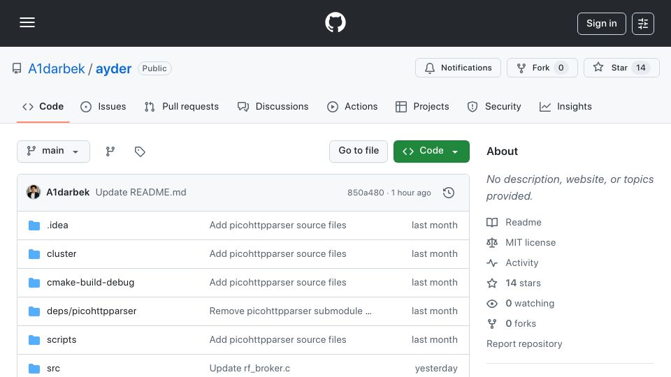 Screenshot of github.com: Show HN: Ayder – HTTP-native durable event log written in C (curl as client)