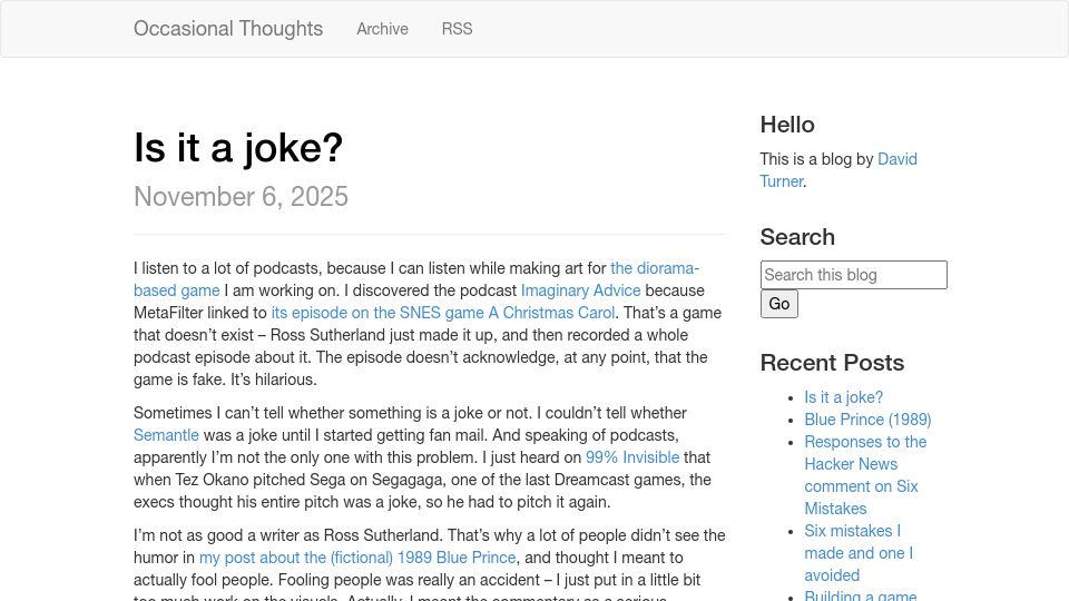 Screenshot of novalis.org: Is it a joke?