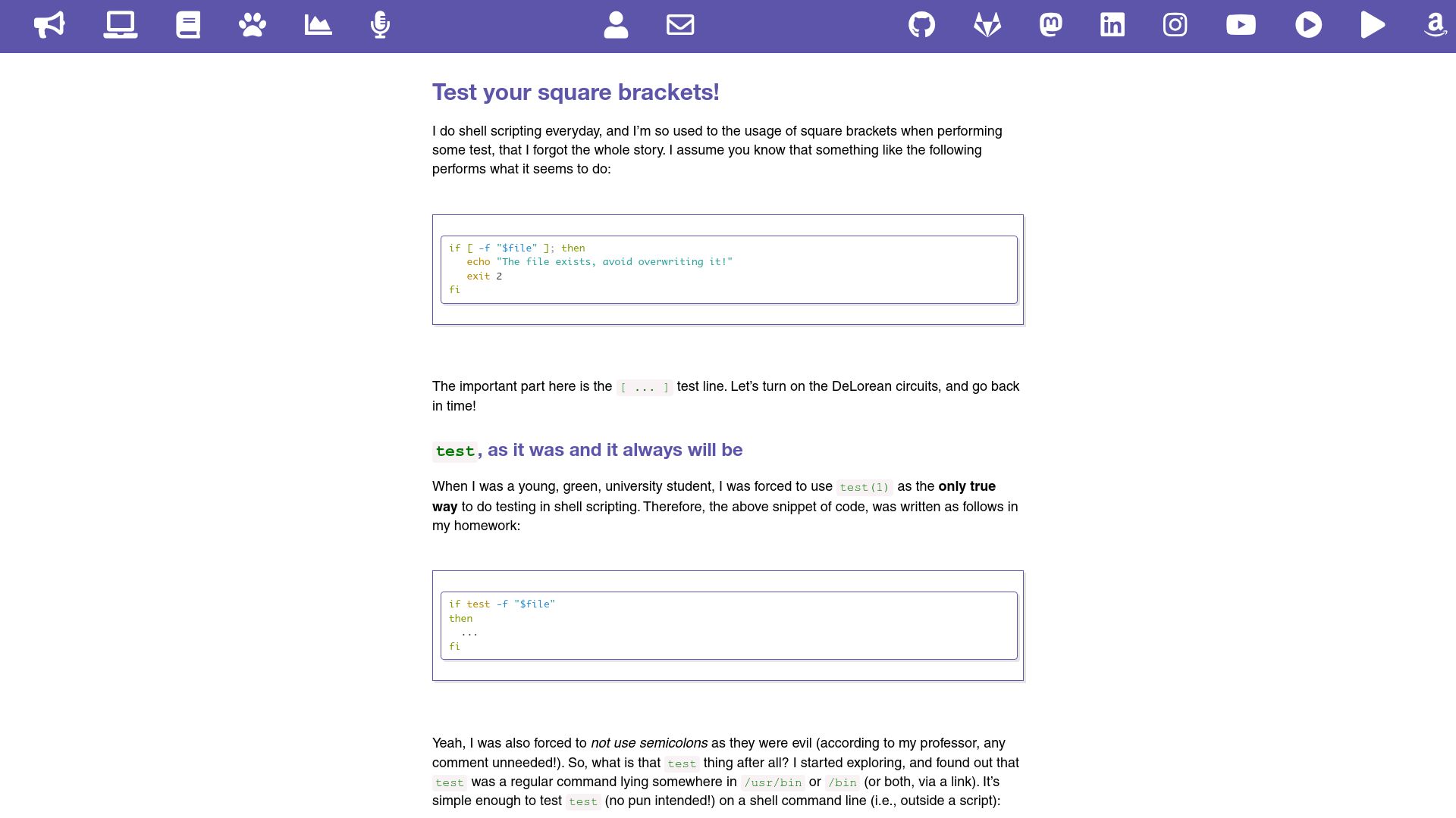 Screenshot of fluca1978.github.io: Test your square brackets