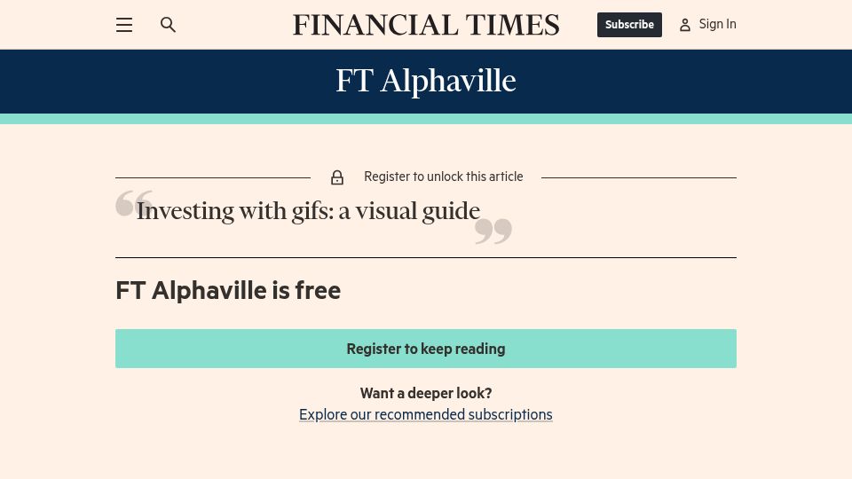 Screenshot of ft.com: Investing with GIFs: A Visual Guide