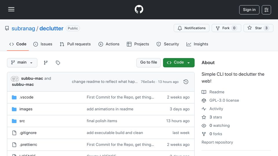 Screenshot of github.com: Please Let Me Read – The Web Was Once Good:(