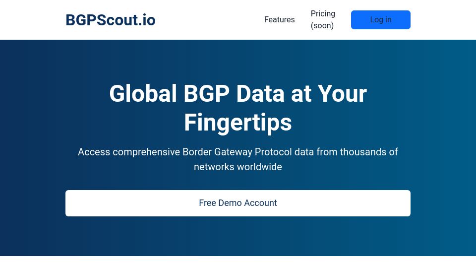 Screenshot of bgpscout.io: Show HN: BGP Scout – BGP Network Browser