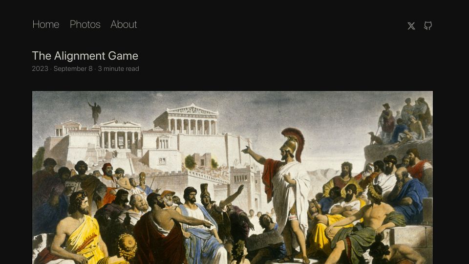 Screenshot of dmvaldman.github.io: The Alignment Game (2023)