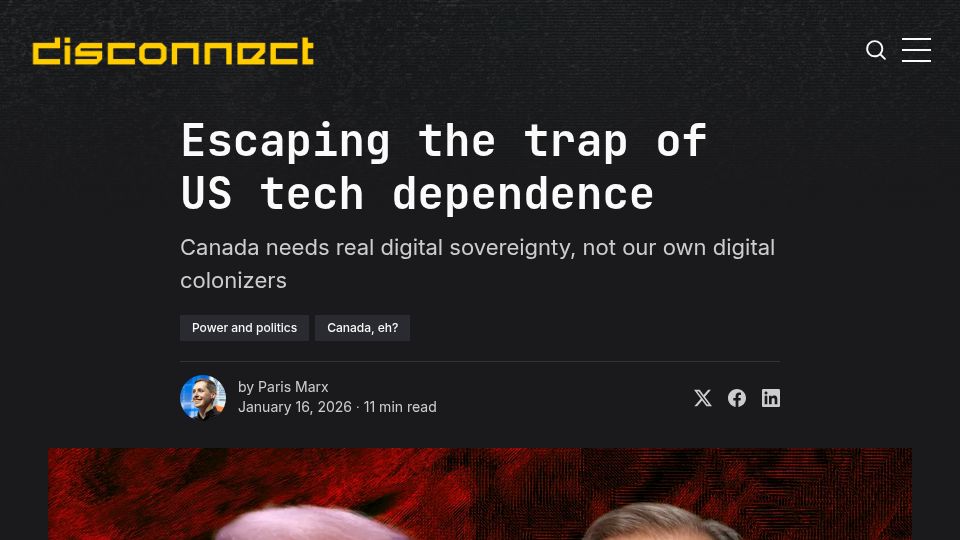 Screenshot of disconnect.blog: Escaping the trap of US tech dependence