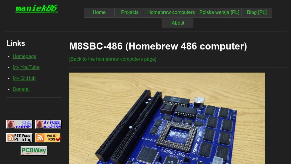 Screenshot of maniek86.xyz: M8SBC-486 (Homebrew 486 computer)