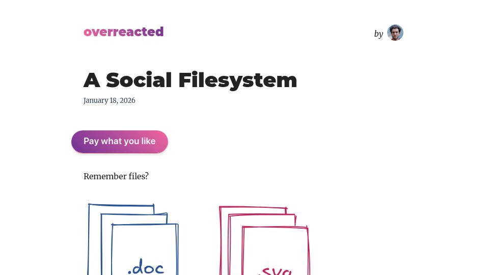 Screenshot of overreacted.io: A Social Filesystem