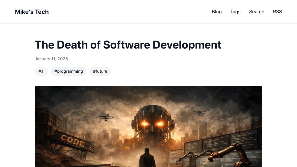 Screenshot of mike.tech: The Death of Software Development