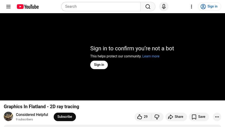 Screenshot of youtube.com: Graphics In Flatland – 2D ray tracing [video]