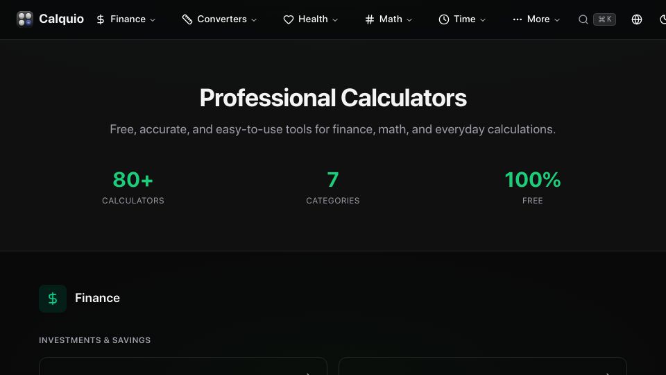 Screenshot of calquio.com: Show HN: I quit coding years ago. AI brought me back