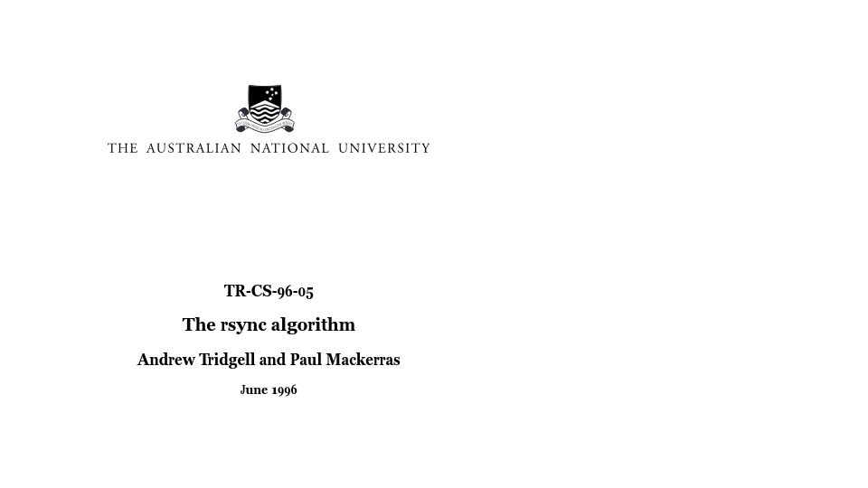 Screenshot of andrew.cmu.edu: The rsync algorithm (1996) [pdf]
