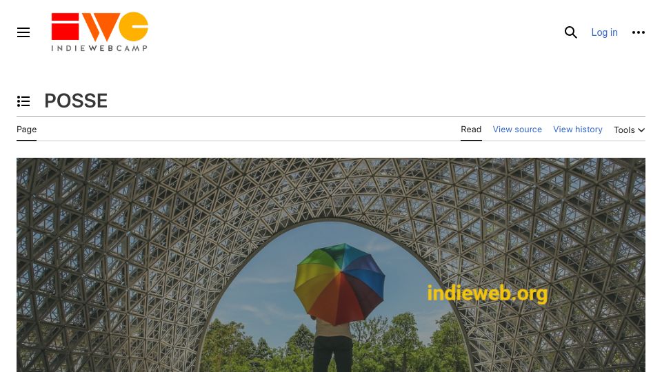 Screenshot of indieweb.org: Publish on your own site, syndicate elsewhere