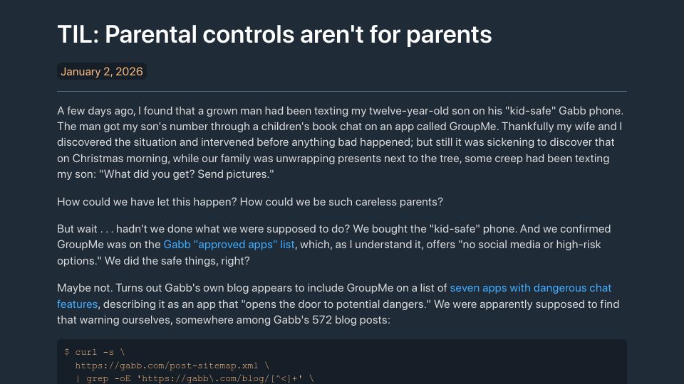 Screenshot of beasthacker.com: Parental controls aren't for parents